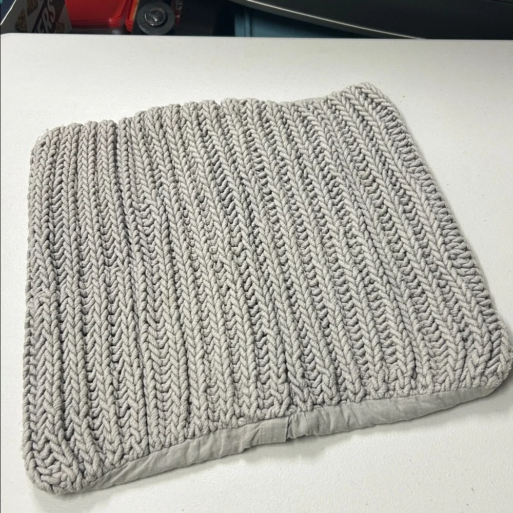 West Elm Chunky Knit Pillow Cover 20x20 Gray